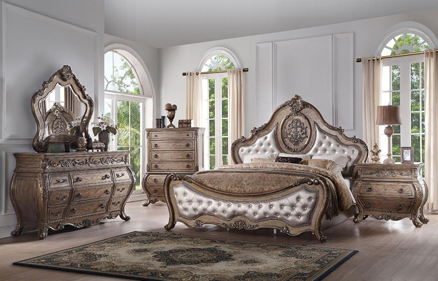 Luxury King Bedroom Sets - Royal Furniture Antique Gold Beds Luxurious ...