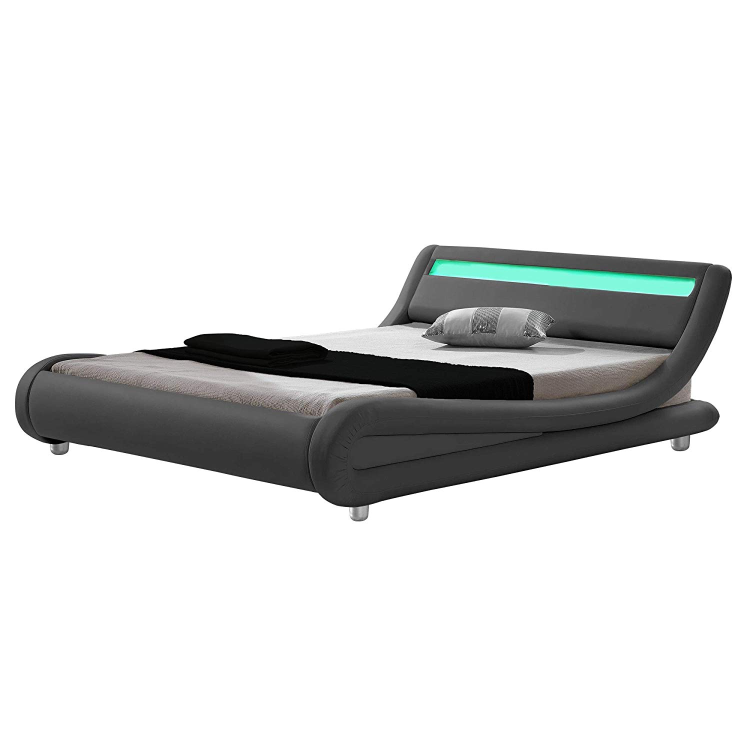 Best Platform Bed with LED Lights Change Up to 16 Colors by Remote